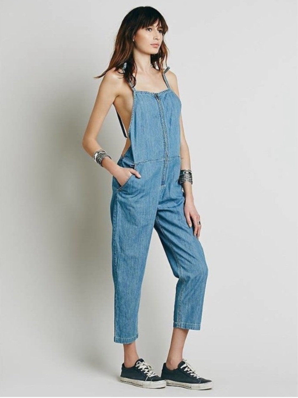 Free People Chambray Overalls - Picture 2 of 12